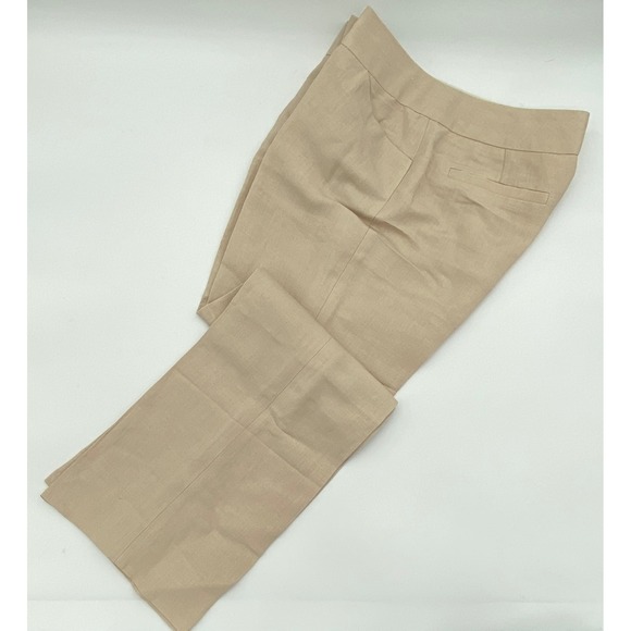 Anne Klein Pants - ANNE KLEIN Womens Beige Linen Blend Straight Leg Dress Pants Size 6P